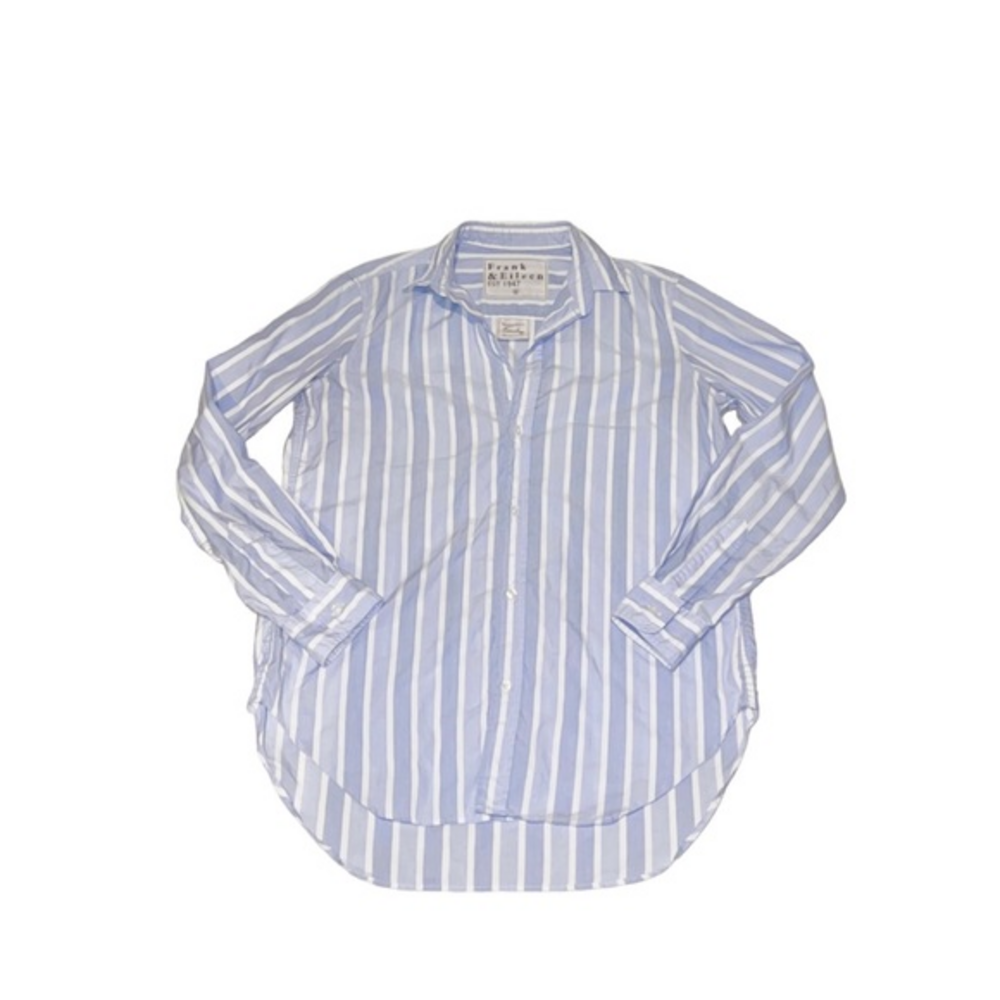 Frank & Eileen‎ “Frank” Cotton Blue & White Striped Casual Button Down Shirt